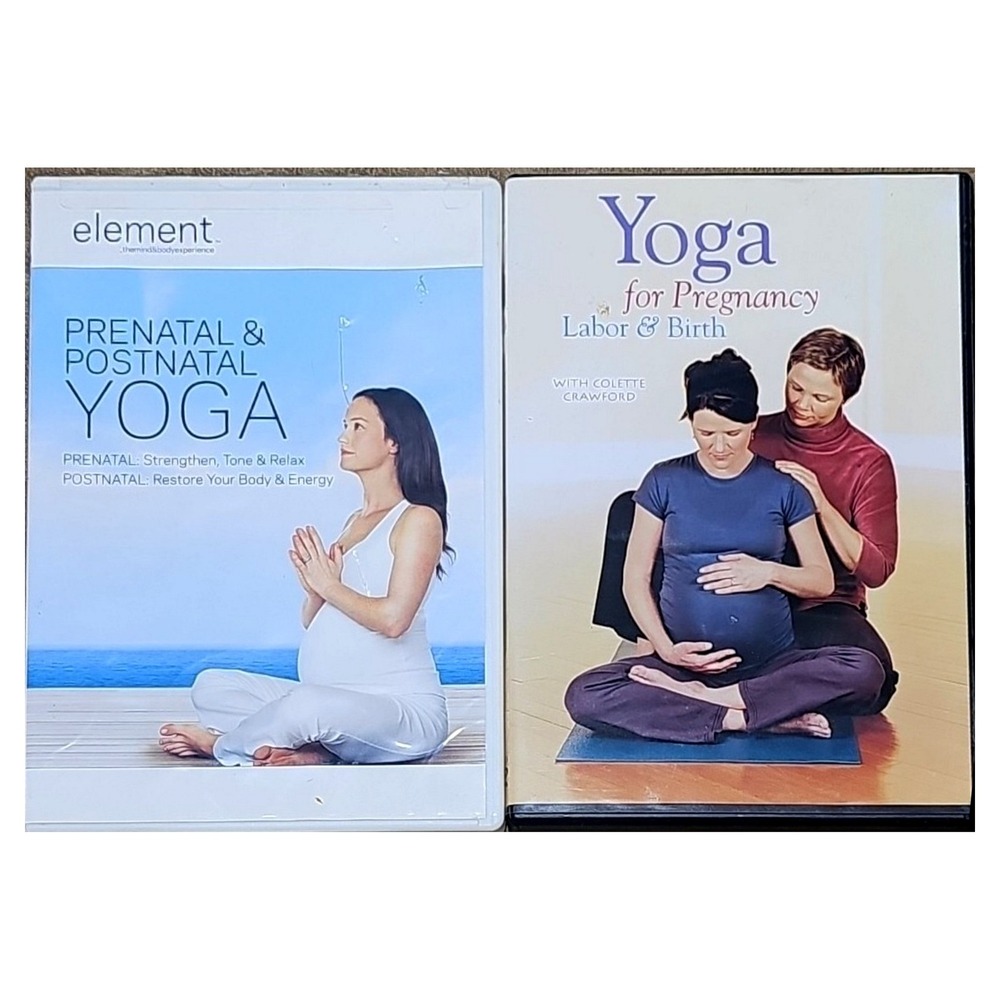 Set Of 2 Prenatal & Postnatal Yoga DVD Workout Videos For Labor Birth‎ Pregnancy
